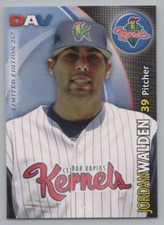 Jordan Walden 2008 DAV Cedar Rapids Kernels Angels Minor League Baseball Card