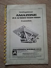 Amazone Streuer ZA-U 1001 + 1501 + 1801 Ersatzteilliste