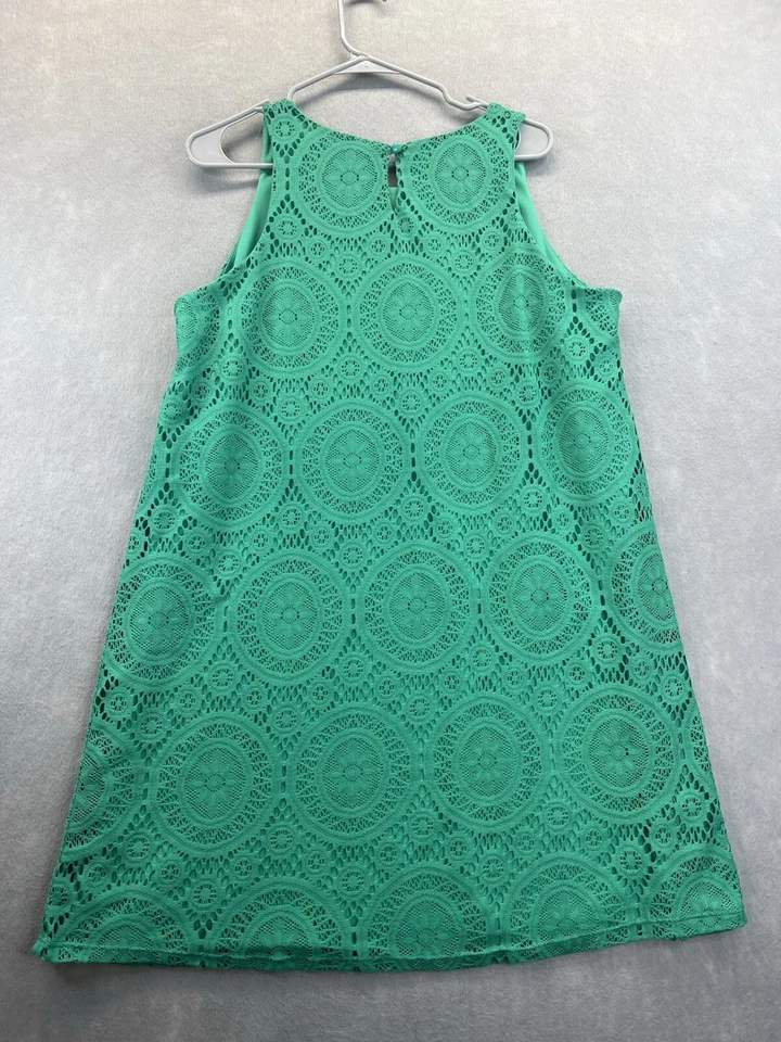 Tacera зеленый кружева крючком с подкладкой без рукавов линия платье женщин размер 1 X - Изображение 2 из 4