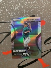 2020 PANINI PRIZM WARMING IN THE PEN LOGAN GILBERT # WIP-12 SILVER PRIZM SEATTLE