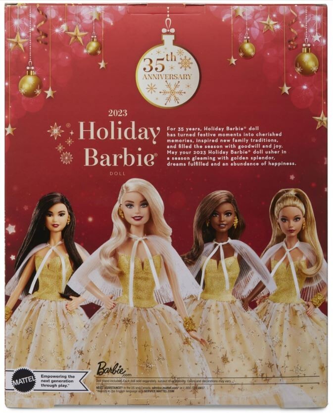 Barbie Signature Christmas Doll Brown Hair 2023 Holiday