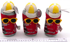 Lot 3 Coca Cola Collectible Bean Bag Plush Can Sunglasses Hat Coke Soda