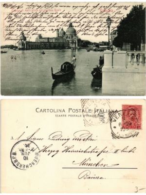 Old postcard AK VENICE Customs of the sea socket of the Royal Garden Italy (520825)
