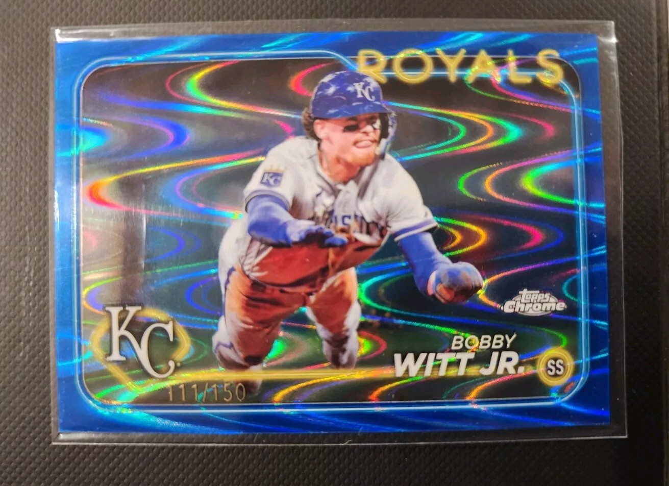 2024 Topps Chrome Bobby Witt Jr Blue RayWave Refractor 111/150 Royals #120