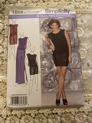 Simplicity 1658 Misses Evening Formal Cocktail Dresses Sewing Pattern ...