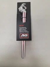 MCS FLUTED ALUMINUM BICYCLE SEATPOST w/ clamp RED/SILVER ANODIZED 25.4 x 350mm