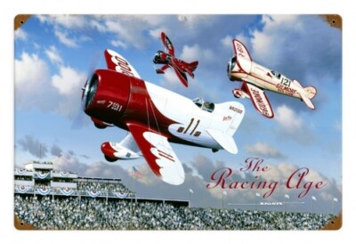 The Racing Age NAA 1932 Thompson R-1 Flugzeug USA Retro Sign Blechschild Schild