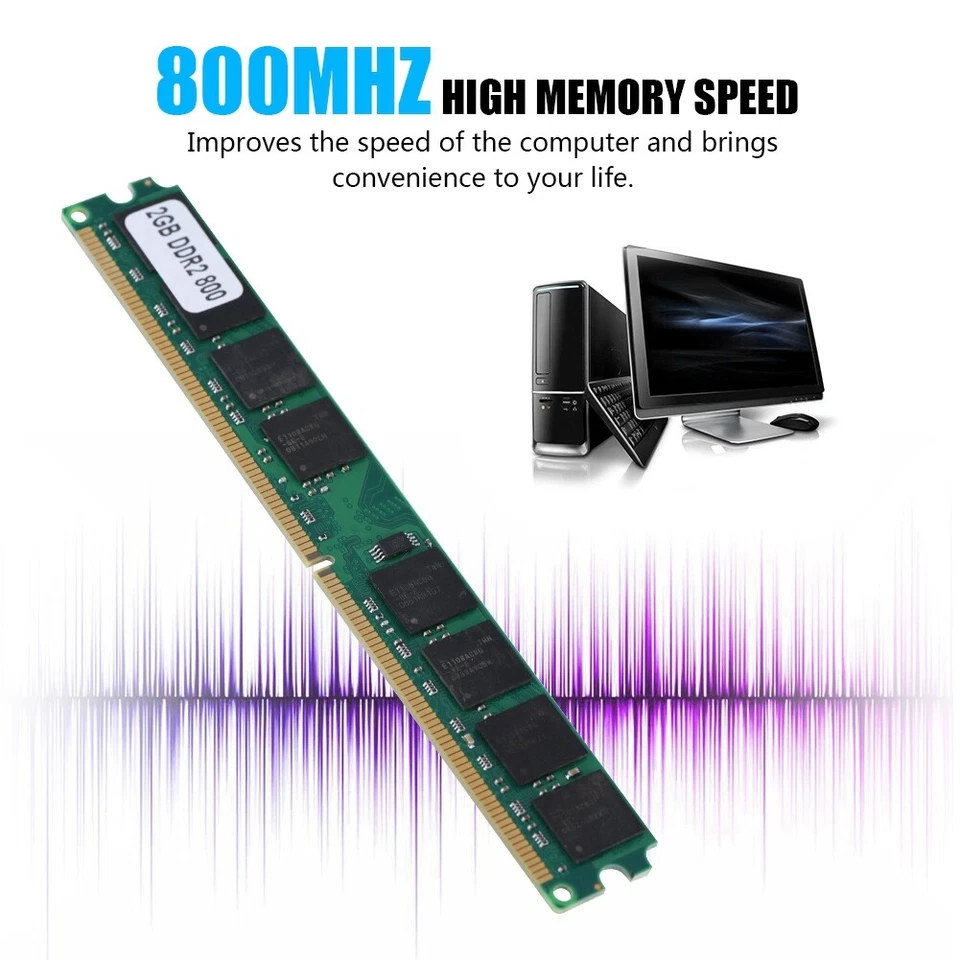 Ram/Memory 2GB DDR2 PC2-6400 800MHz Desktop Computer PC DIMM 240pin Memory RAM - Image 2 of 4