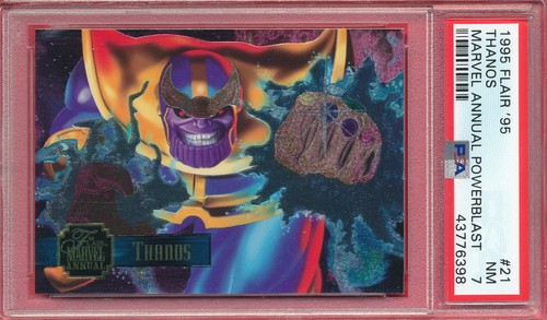 PSA 7 NM POWER BLAST THANOS 1995 FLAIR MARVEL ANNUAL #21 GRADED COMIC RARE TPHLC