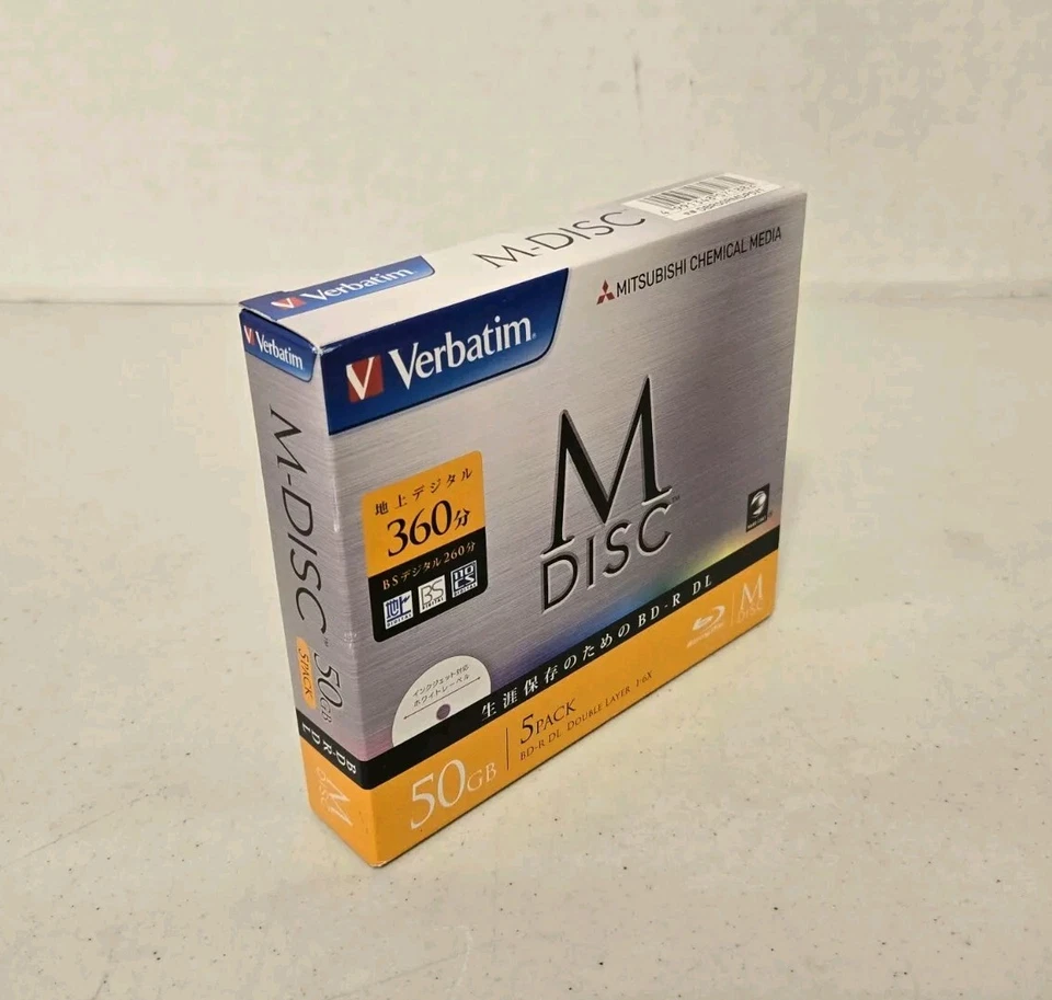 Verbatim M-DISC 50GB BD-R-DL 5pk, 1000yr Archival/Inkjet Printable #DBR50RMDP5V1 - Image 3 of 4