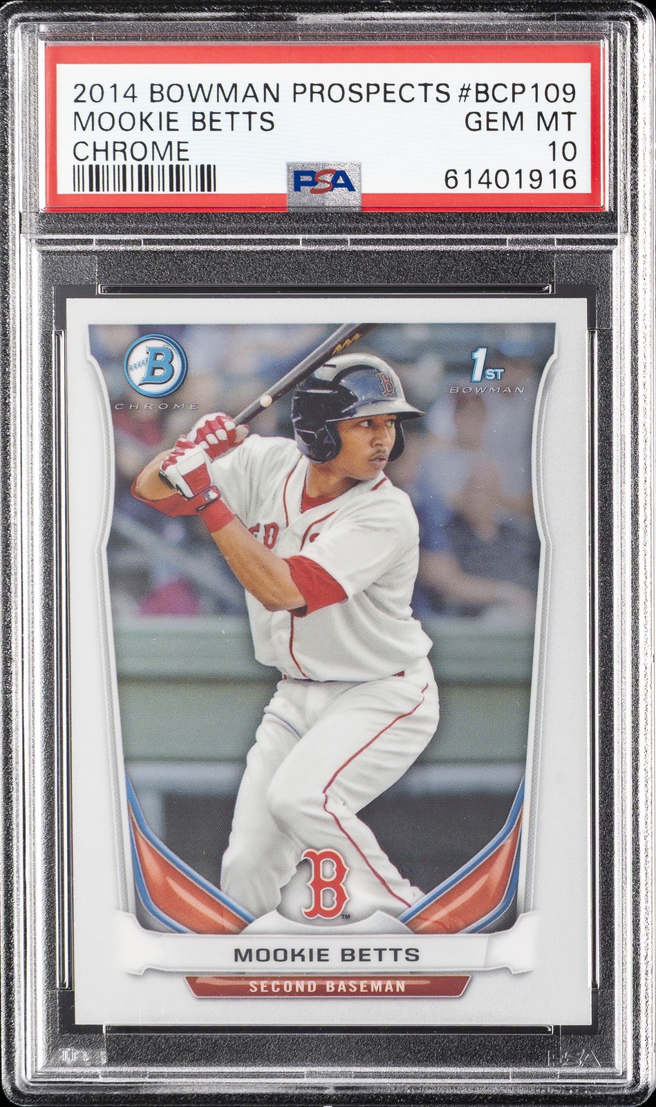 2014 BOWMAN PROSPECTS CHROME #BCP109 MOOKIE BETTS PSA 10