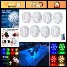 Wireless Battery-Powered Marine LED Boat Lights - Multi-Color RGB Interior Deck