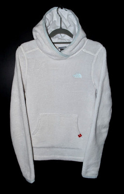 The North Face Fleece Damen Flauschige Hoodie Kapuzenjacke Gr. S Weiß