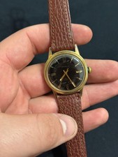 CARAVELLE BULOVA MECHANICAL MENS WATCH RARE BLACK DIAL