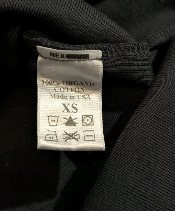 Grúa Negra Algodón Orgánico Cuello Alto Azul Marino Oscuro Hecho en EE. UU. Para Mujer XS Foto 4 de 4