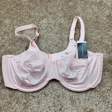 Wacoal 855303 Back Smoothing Underwire Bra Pink Polka Dot Lace 40DD NEW