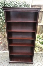 Vintage St Michael Mahogany Bookshelf Bookcase Tall Adjustable Shelves 