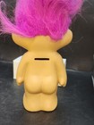 Troll Doll Bank Purple Hair 1991 Green Eyes With Plug Vintage TNT Gender Neutral — photo 3
