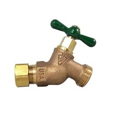 Arrowhead Brass No-Kink Hose Bibb, Valve 1/2 Compression x 3/4 Male Thread-NEW
