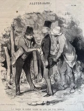 Honore-Victorin Daumier Antique Lithograph 1845 “Pastorales” No 10