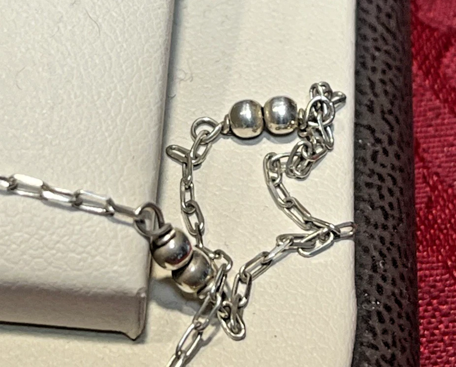 Vtg Sterling Silver 925 Italy Jingle Sphere OpenArt Pendant Necklace & Cable Ch - Image 4 of 4