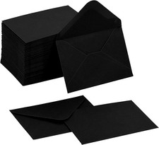 100 Pack Gift Card Envelopes 4 x 2.75" Mini 120GSM Small Black