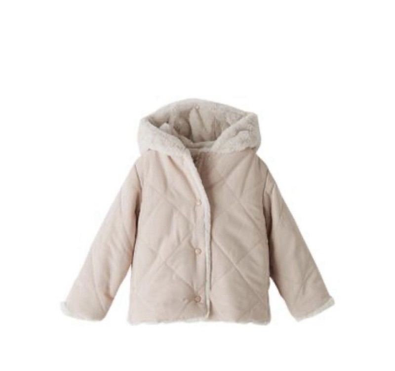 Zara Girls Pink Faux Fur Padded Wrap Coat Size 4-5