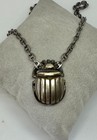Art Deco Egyptian Revival Scarab Pendant Necklace Sterling Silver — photo 9