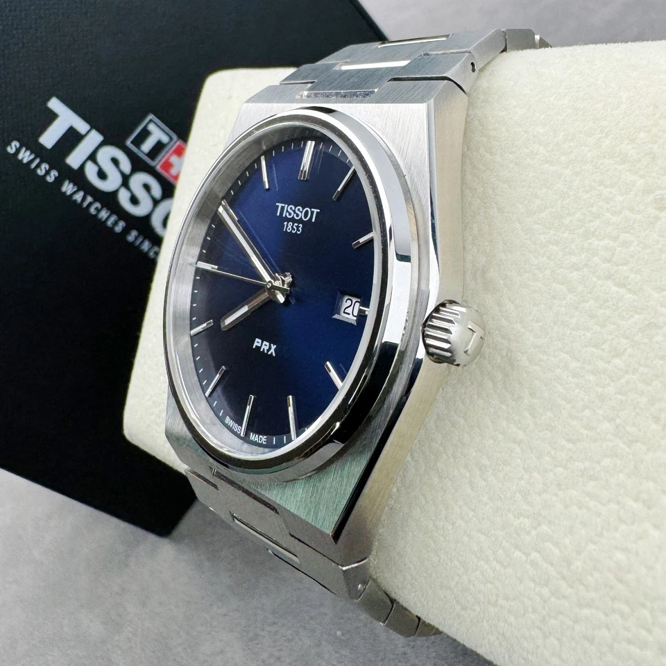 TISSOT PRX 40MM STAINLESS STEEL BLUE DIAL MEN'S WATCH T137.410.11.041.00 - Image 4 of 4