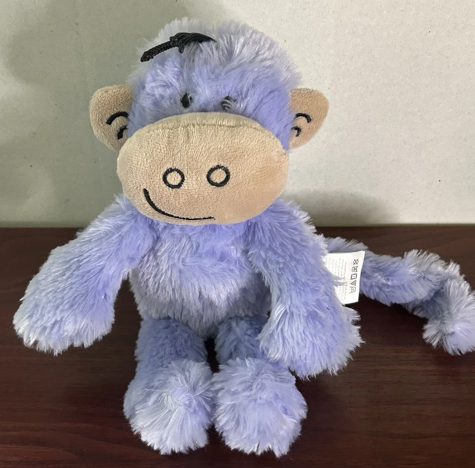 Aden + Anais Lavender Monkey Lovey Long Tail Embroidered Stuffed Animal Plush - image 2 of 4