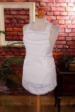 Vintage Antico Grembiule Ancella Cameriera Pizzo Bianco Volant Bindeschürze