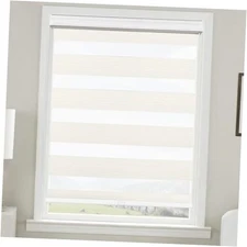  Cordless Free Stop Zebra Window Blinds 23" W×64" 23"W x 64"H Cream | Cordless