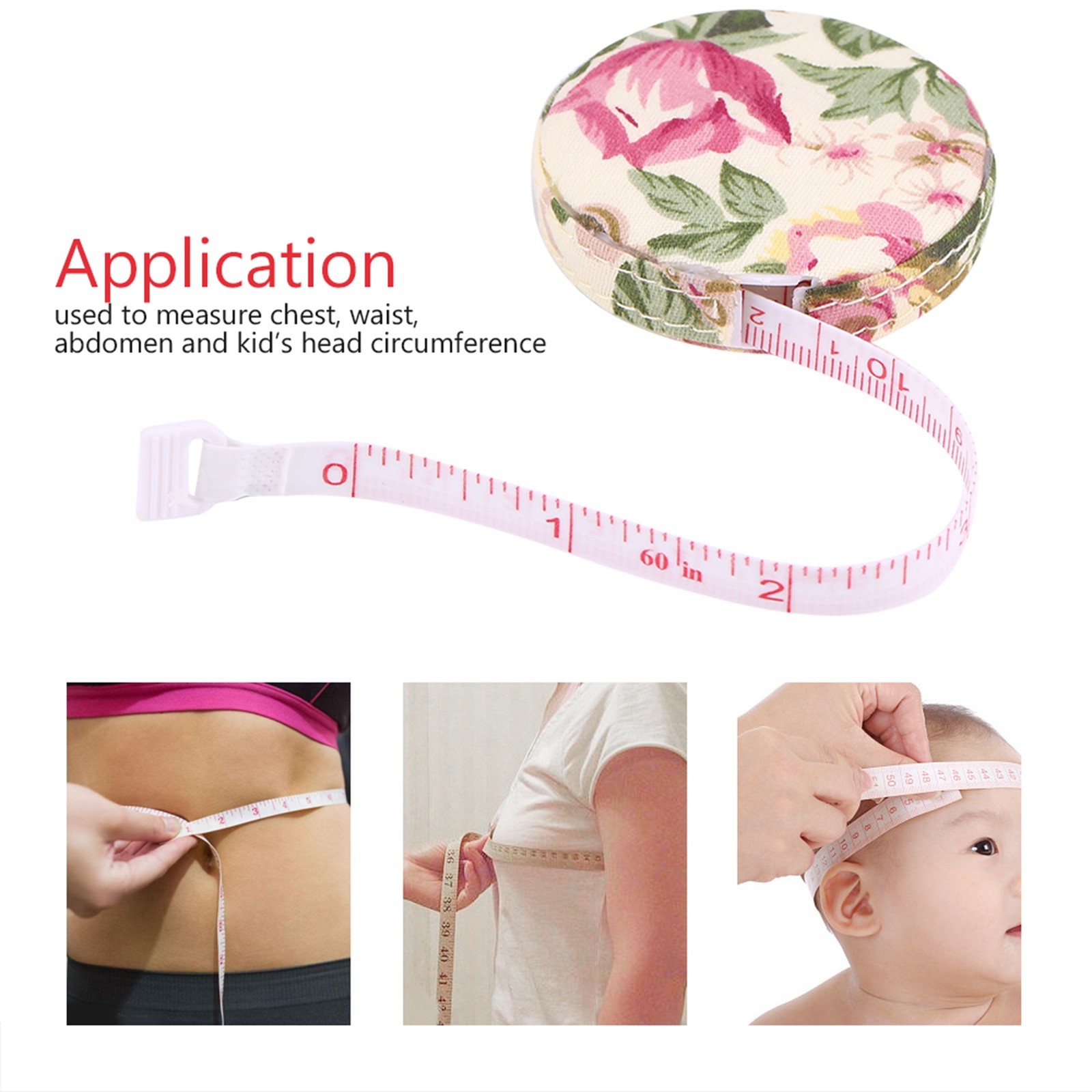 (Pattern 2)150cm/60in Accurate Tape Measure Tapeline Body Fitness Measuring BL