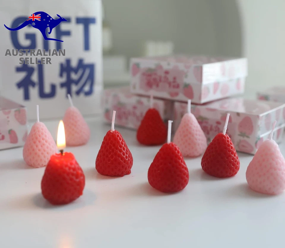 Strawberry Shaped Scented Candle,4Pack 75G Fruit Aroma Soy Wax Decorative Candle - image 2 of 4