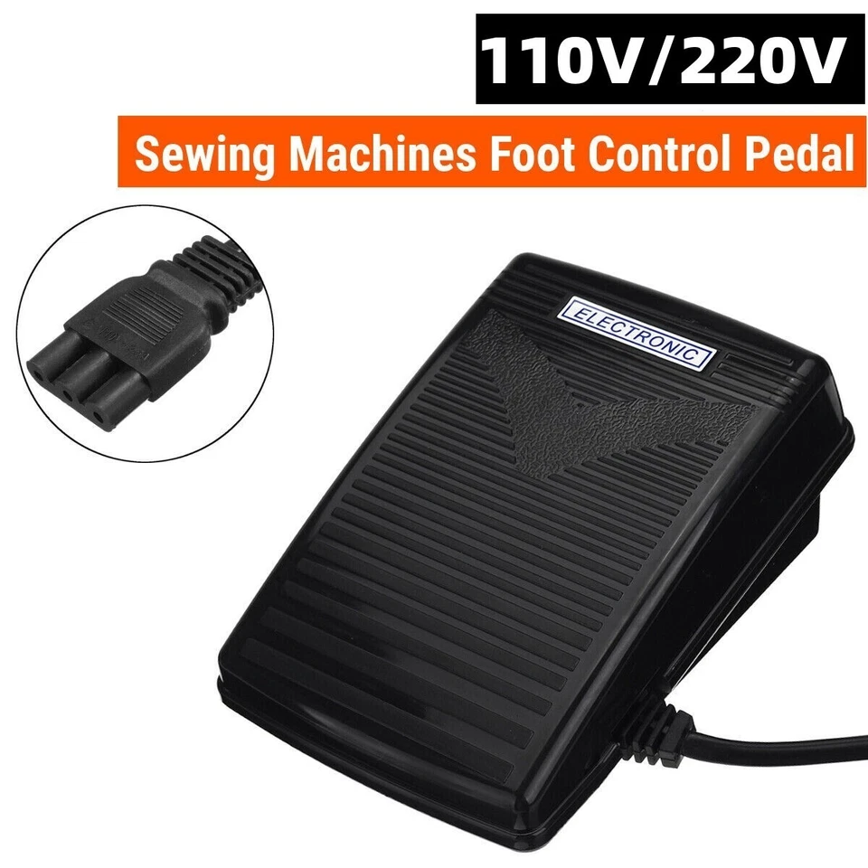Foot Control Pedal&Power Cord For Sewing Machine For Singer Elna Janome New Home - Image 3 of 4