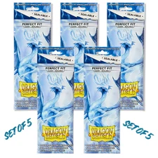 Dragon Shield Clear Perfect Fit Inner Sealable Sleeves 100 Ct [Set of 5]