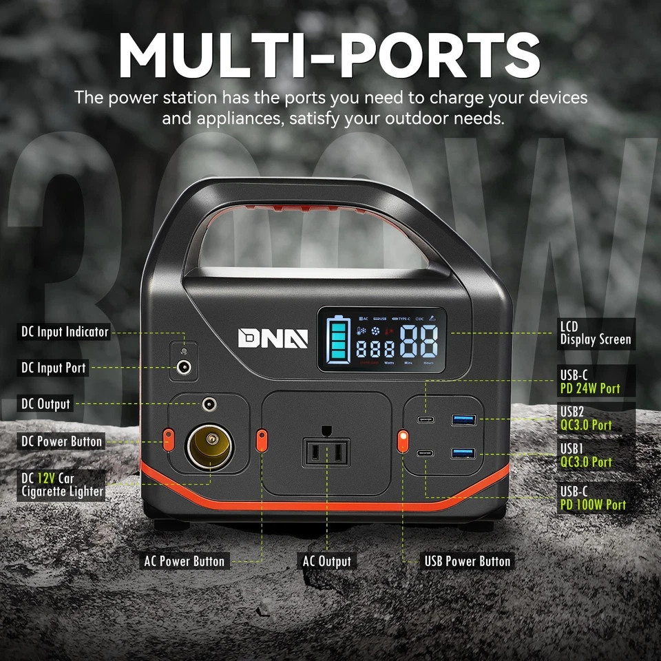 333wh/90000mAh Portable Backup Power Staion Camping Home Travel Indoor Outdoor - Image 2 of 4