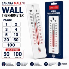 WALL THERMOMETER Indoor Outdoor Easy-to-Mount Accurate Celsius and Fahrenheit UK