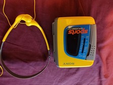 Tested Working Sony Yellow Sports Walkman FM/AM Radio Cassette Player  Headset