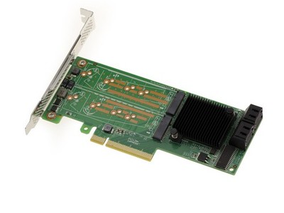 PCIe Karte 4X 4X SSD M.2 (M2 SATA) + 4X HDD SATA LSI SAS 2008 RAID 0 1 10