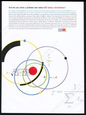 1961 IBM 7030 Stretch computer modernist math symbols art vintage print ad