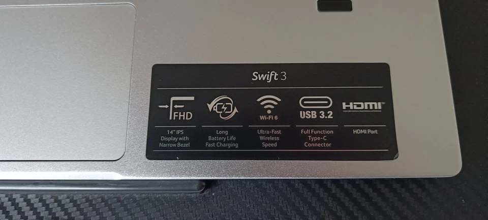 Acer Swift 3 Laptop 14-inch, AMD Ryzen 5, 1TB SSD, 7GB RAM, Silver RRP £800 - Image 3 of 4