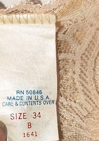 Vintage Shadowline Lace Trim Full Slip - Nude/Champagne - 34B