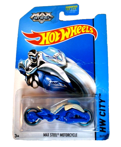 NIP 2014 Hot Wheels HW City Max Steel Motorcycle 1:64 Scale Diecast 85/250