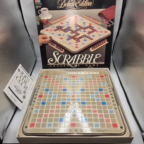 VINTAGE Scrabble Deluxe Edition COMPLETE Parker Brothers 2001 Rotating Board
