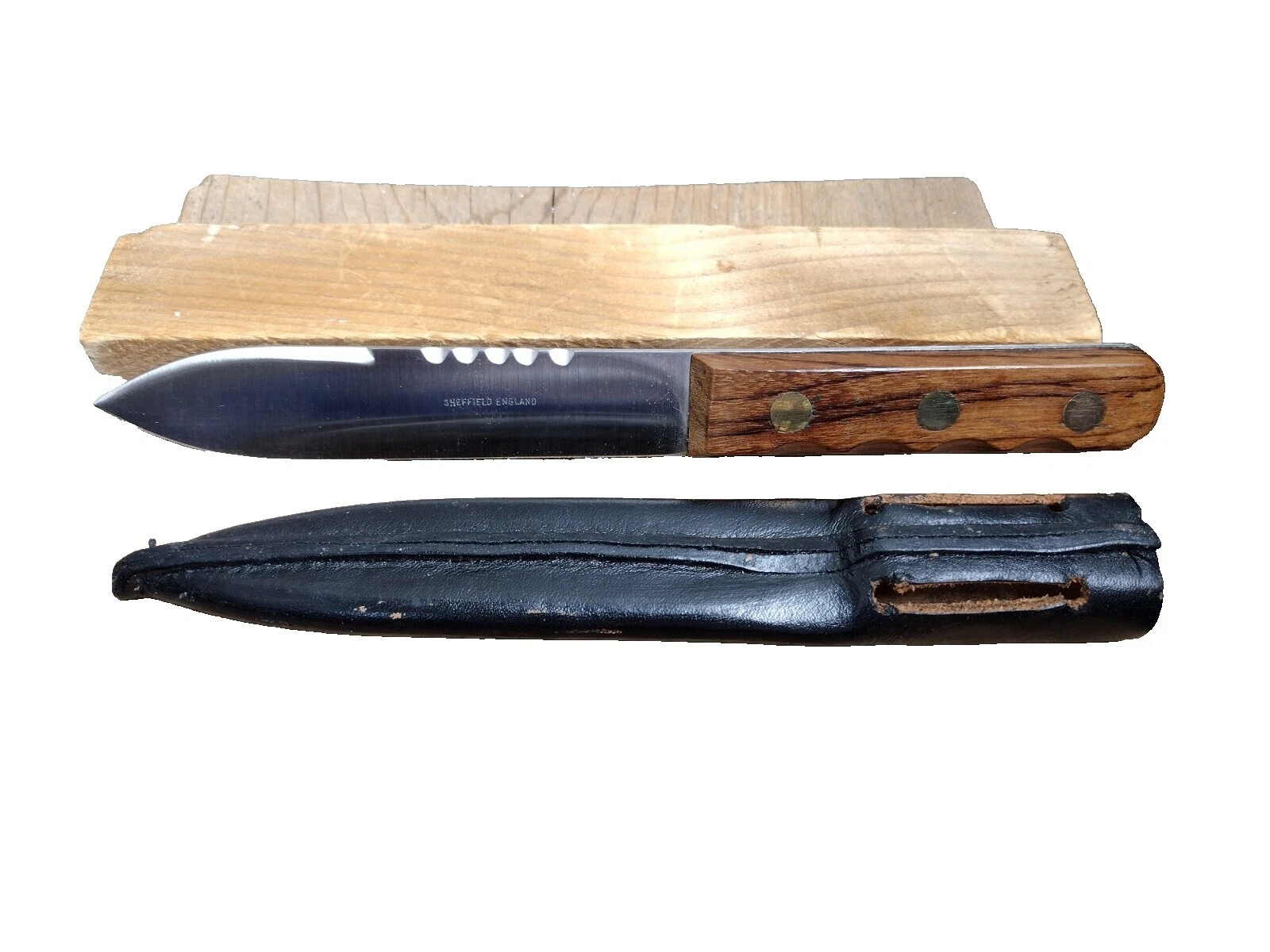 Caza original Sheffield Cuchillos de Hoja Fija Vintage de colección