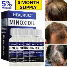 4 Bottles HEALMUSZ Minoxidil 5% Hair Regrowth Treatment 4 Month Supply Solution
