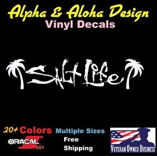 Salt Life With Palm Trees Vinyl Decal Truck Car Sticker Laptop Window