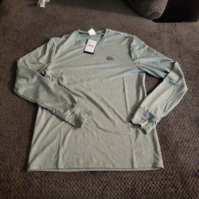 Quicksilver Mens Small DRYFLIGHT Sage / Gray Breathable Work/Workout Shirt Top