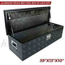 39x13x10 Aluminum Truck Pickup Trailer Bed Storage Tool Box W Lockkey Black 39x13x10 Aluminum Truck Pickup Trailer Bed Storage Tool Box W Lockkey Black